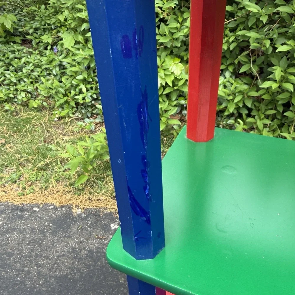 Vintage Primary Colorful Pencil Free Standing 3 Shelf Classroom Book Kids Play